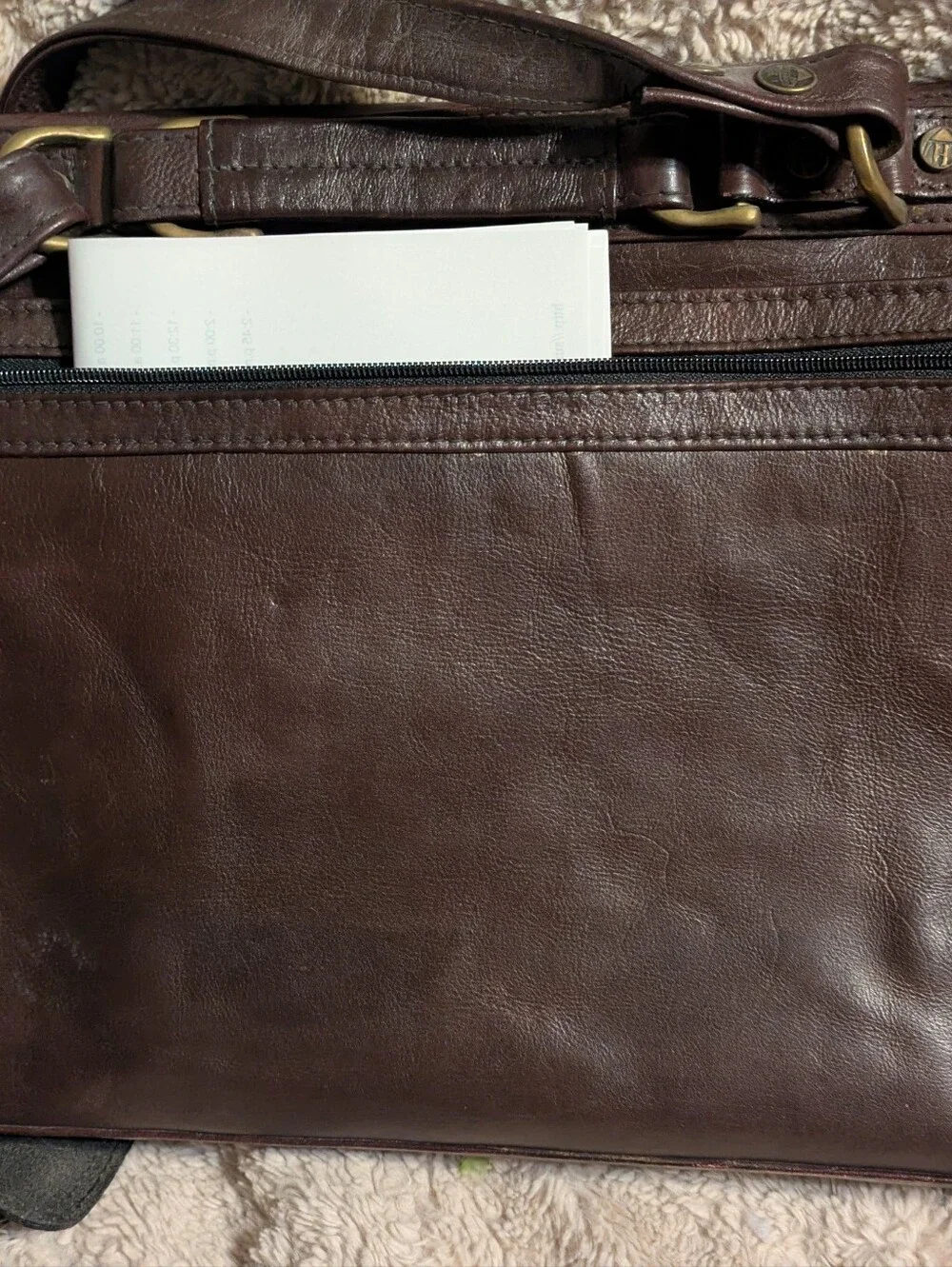 Hidesign Brown Leather Womens Briefcase Tote